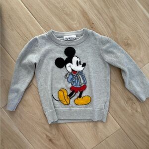 Baby GAP Gray and Red Sweater with Mickey Mouse Design (worn once) Disney